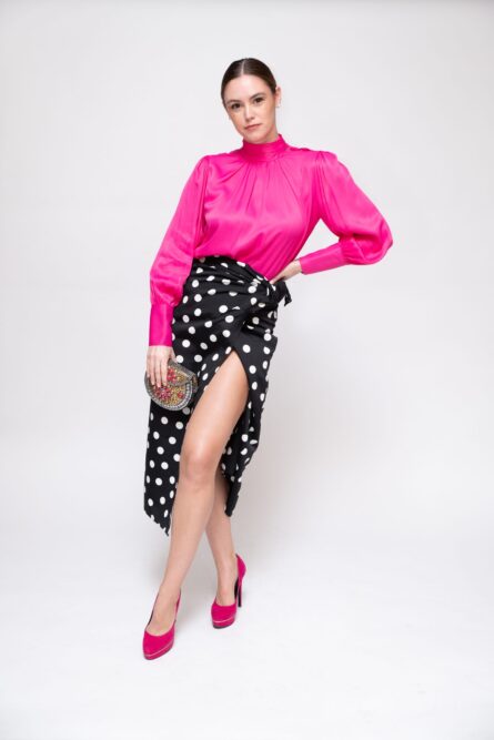POLKA DOT WRAP SKIRT