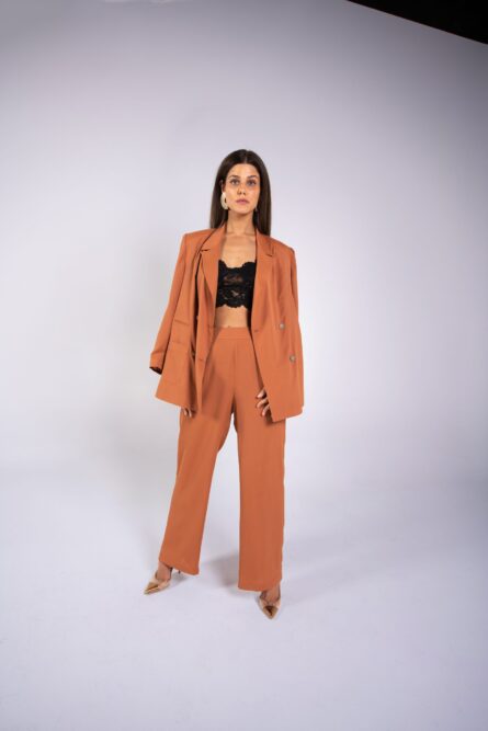 BROWN LIGHT CREPE JACKET