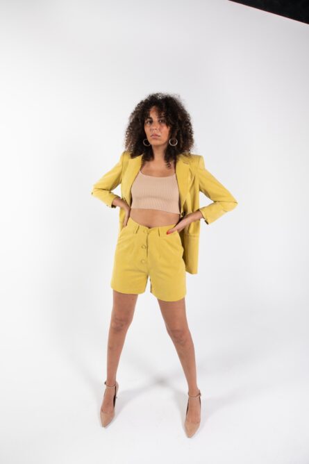 YELLOW CUPRO  SHORT