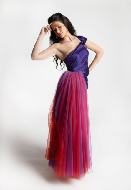 PURPLE TAFETTA DRESS