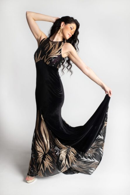 BLACK VELVET  DRESS