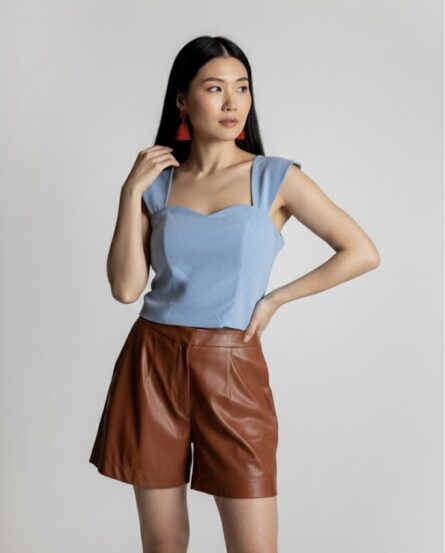 BROWN LEATHER SHORT