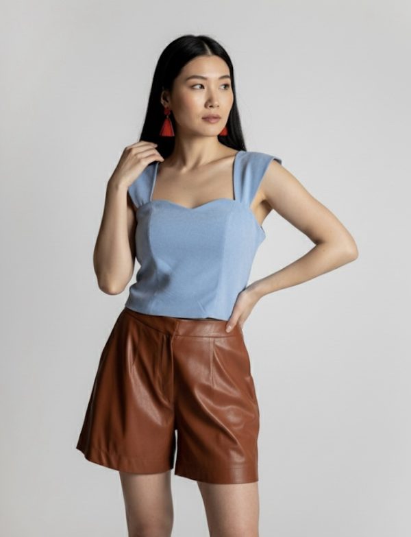 BROWN LEATHER SHORT