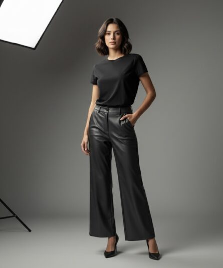 BLACK  LEATHER PANTS