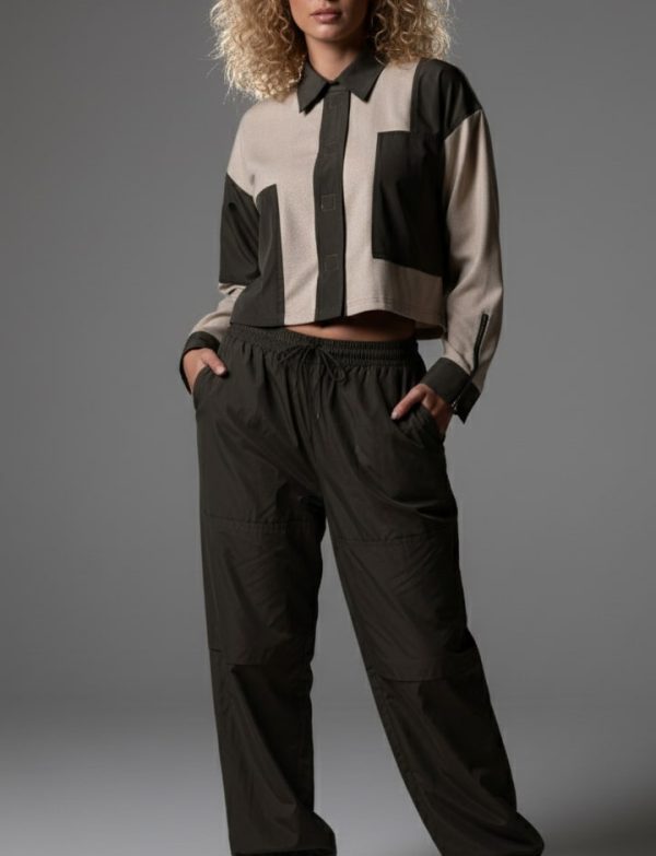 EDGY KHAKI/BEIGE TOP  D1