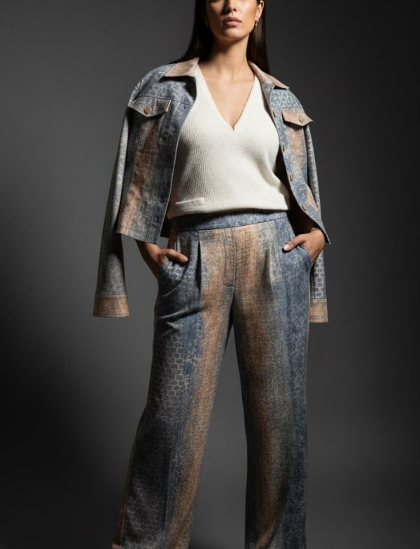 WQ- PRINTED DENIM PANTS