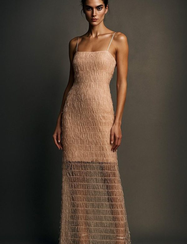 PEACH SEQUIN DRESS