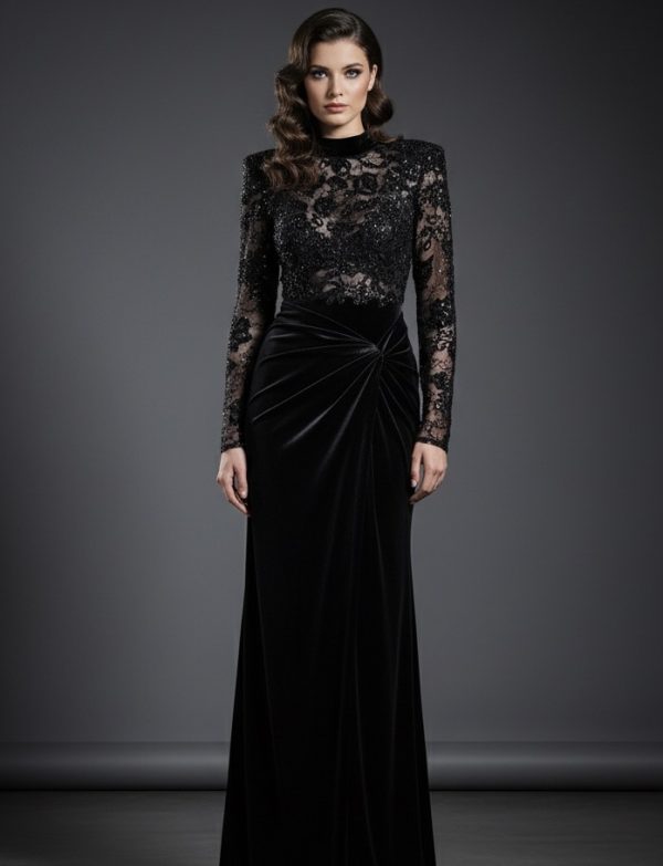 BLACK VELVET DRESS