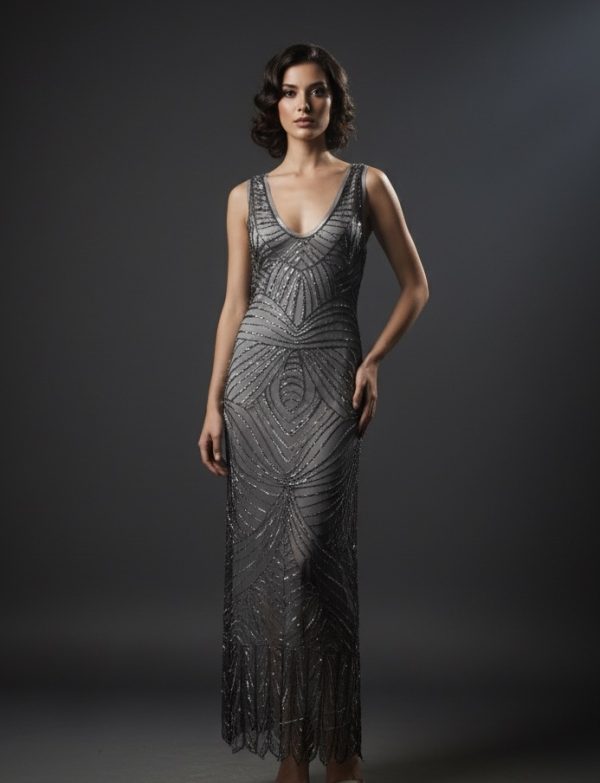 BLACK SEQUINED DRESS