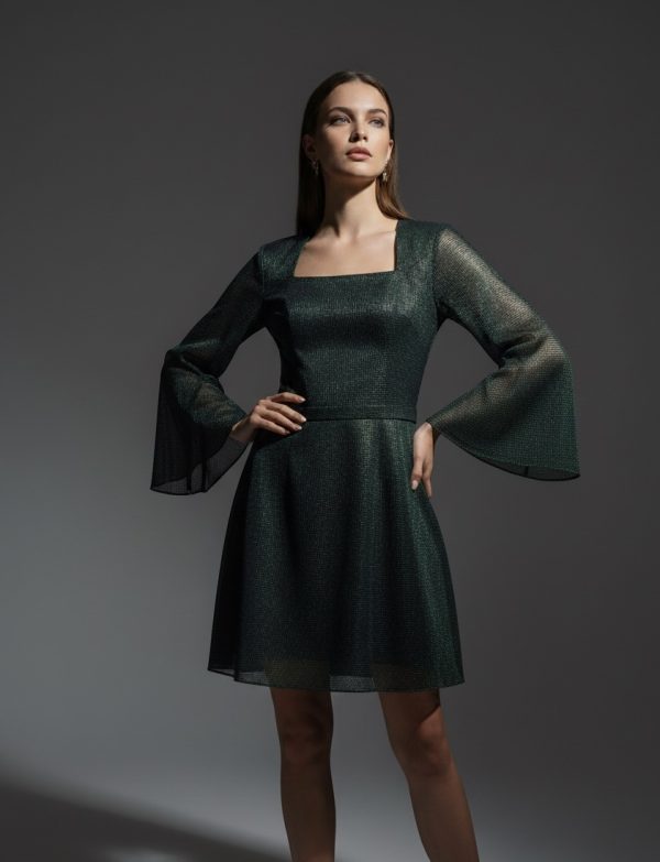 GREEN METALLIC DRESS
