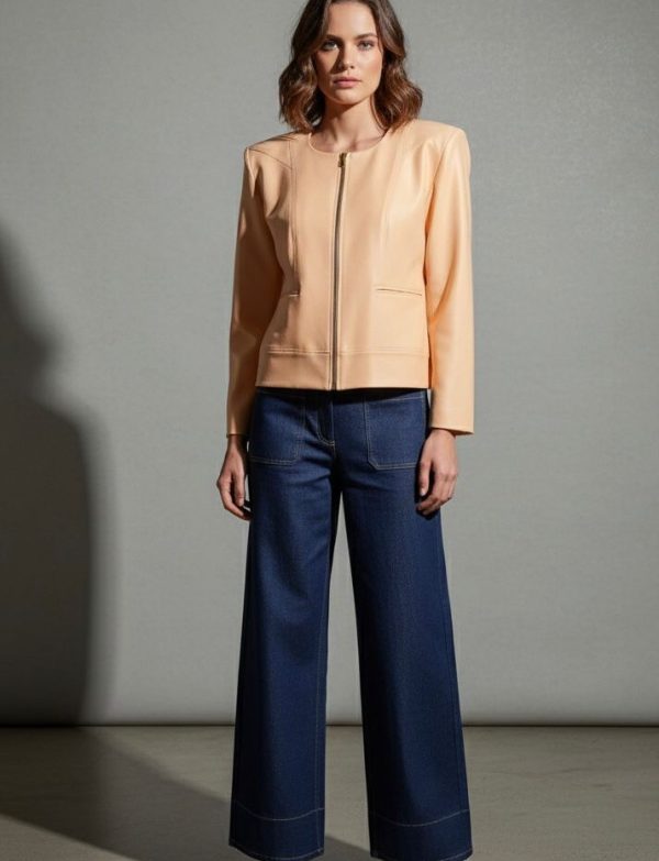 WQ-BEIGE LEATHER JACKET