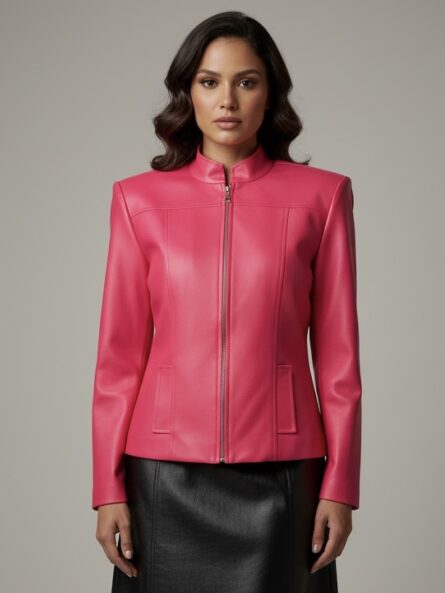 WQ-FUCHSIA LEATHER JACKET