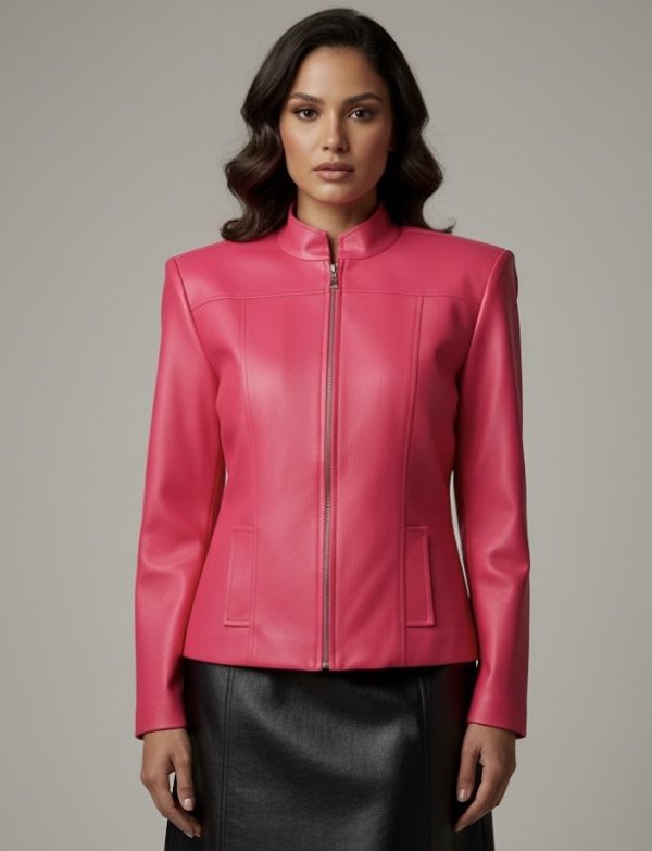 WQ-FUCHSIA LEATHER JACKET