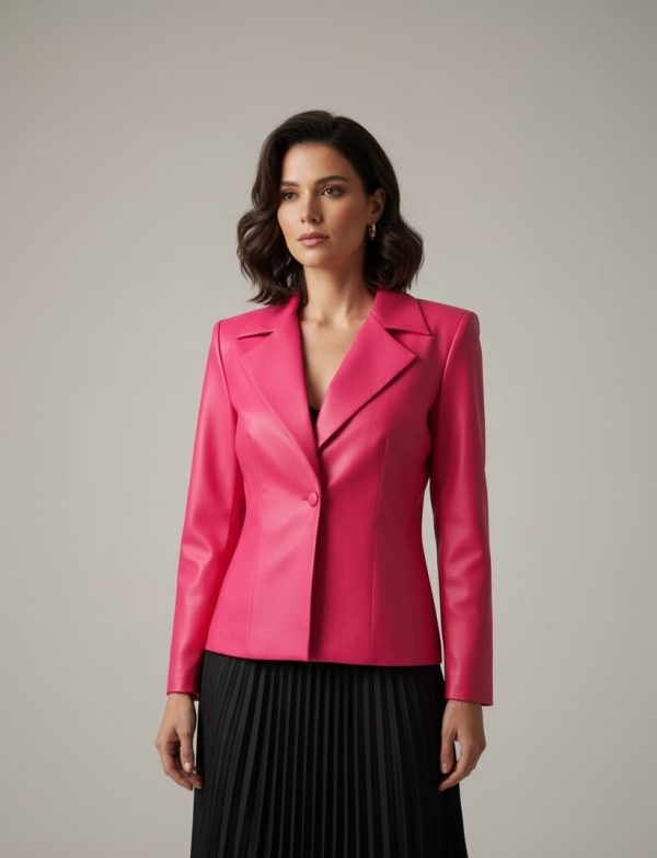 WQ-FUCHSIA LEATHER JACKET